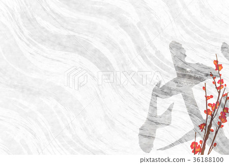 戌 New Year's cards plum background 戌 New Year's cards plum background 36188100