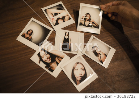 Woman Polaroid photo Woman Polaroid photo 36188722