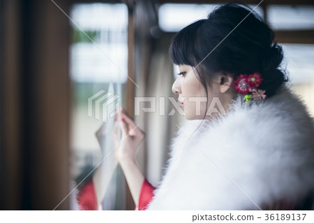 Kimono woman at the window 36189137