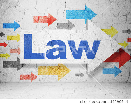 Law concept: arrow with Law on grunge wall 36190544
