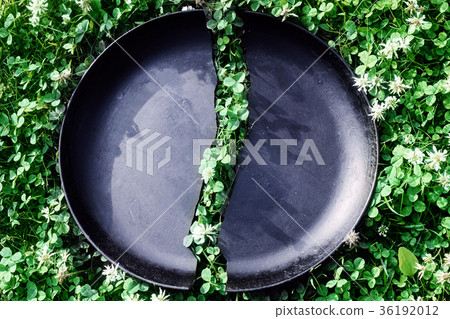 Cast-iron skillet in half 36192012