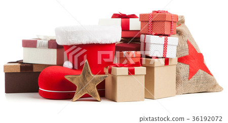 Santa's shoe on white background 36192072