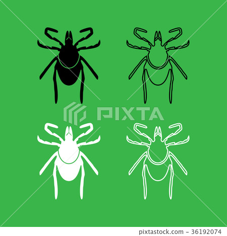 Tick icon  Black and white color set 36192074