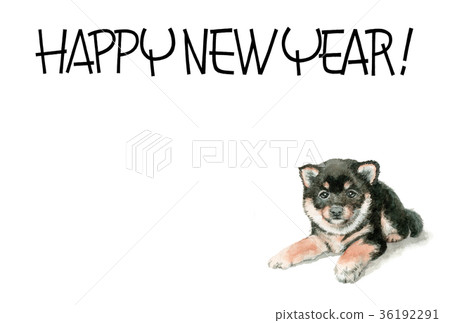 新年的卡片明信片材料Kurosu狗垂直型包含狗的問候 新年的卡片明信片材料Kurosu狗垂直型包含狗的問候 36192291