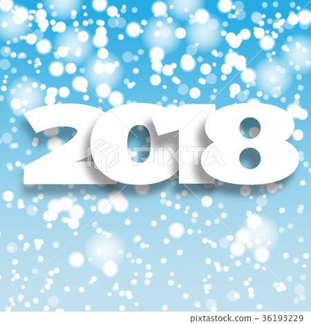 Happy New Year 2018 blue background. 36193229