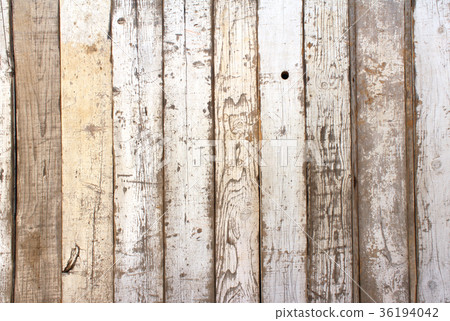 Ancient wood with cracked paint of white color 36194042