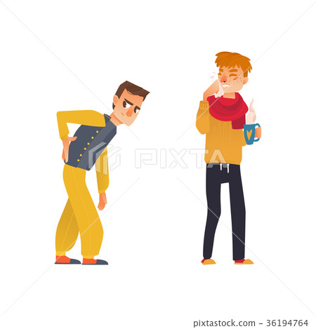 vector flat sick people set 36194764