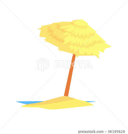Beach straw umbrella cartoon vector illustration 36195628