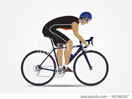 Sportsman cycling on white background 36196387
