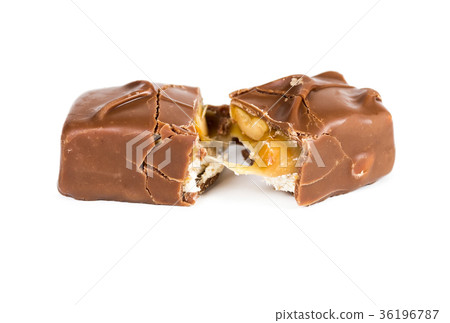 Chocolate bar with caramel and nuts 36196787