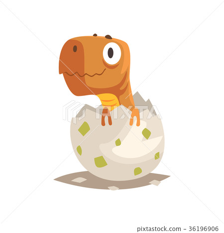 Funny dinosaur baby hatching from egg Funny dinosaur baby hatching from egg 36196906