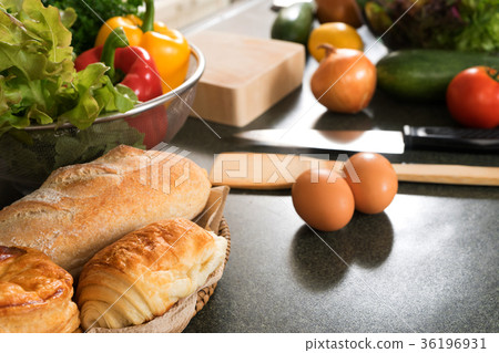 Home modern kitchen prepare raw food product Home modern kitchen prepare raw food product 36196931
