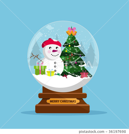 Snow globe and Christmas tree with balls Gifts Snow globe and Christmas tree with balls Gifts 36197698