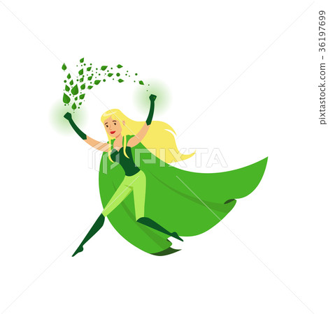 Cute eco superhero girl with super strength Cute eco superhero girl with super strength 36197699