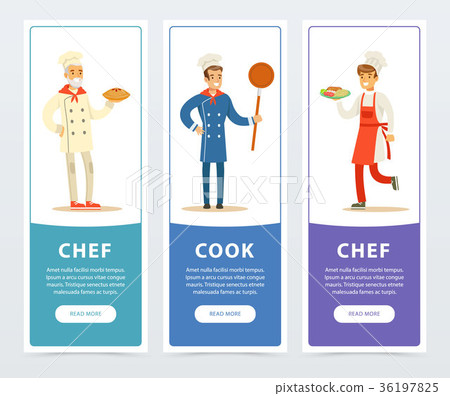 Colorful banners set with professional restaurant Colorful banners set with professional restaurant 36197825