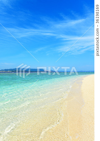 Beautiful Okinawa beach and summer sky 36198169