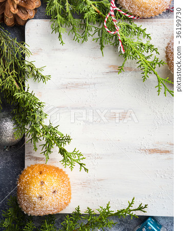 Christmas new year background with white board 36199730