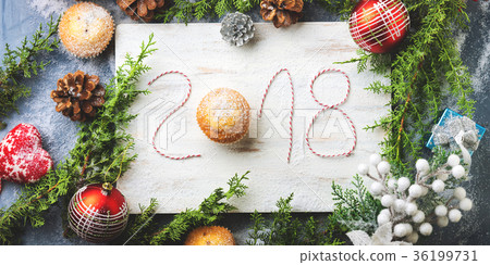 Happy new year background with written 2018 36199731