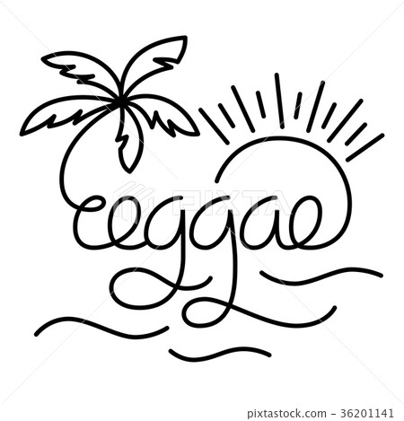 Vector isolated lettering poster in reggae style. Vector isolated lettering poster in reggae style. 36201141