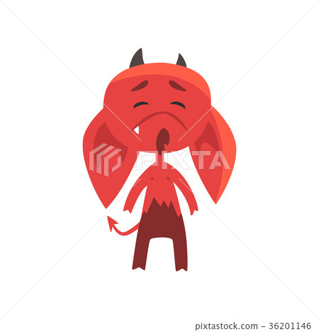 Little red devil with droopy ears showing very Little red devil with droopy ears showing very 36201146