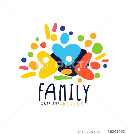 Abstract colorful family logo design template 36201262