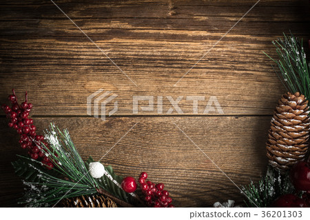 Christmas wooden background with cone. Christmas wooden background with cone. 36201303