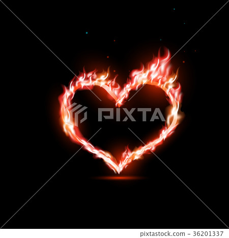human heart with red flames human heart with red flames 36201337