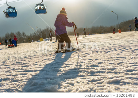 Boy skier ready to start. 36201498
