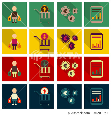 Set of business simple icons. Economic concept in Set of business simple icons. Economic concept in 36201945