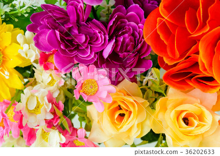Close up colorful bouquet flower with decoration Close up colorful bouquet flower with decoration 36202633