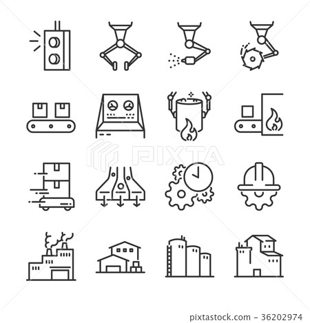 Industrial process icon set. Industrial process icon set. 36202974