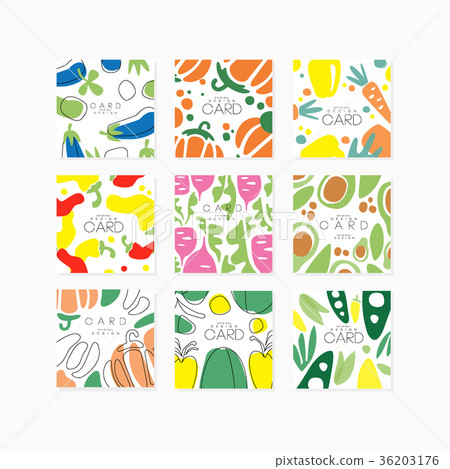 Vegetable cards collection original design 36203176