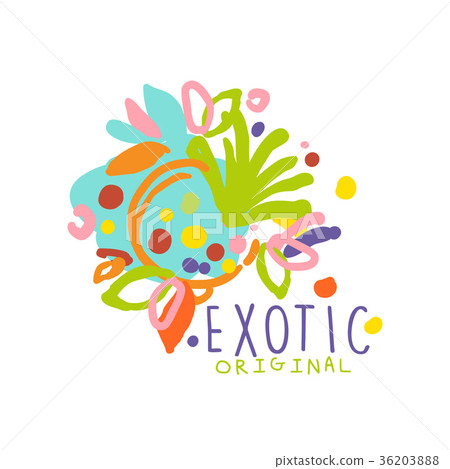 Bright scribble exotic logo design for tourist 36203888