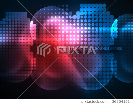 Shiny neon glowing circles, dot particles Shiny neon glowing circles, dot particles 36204161