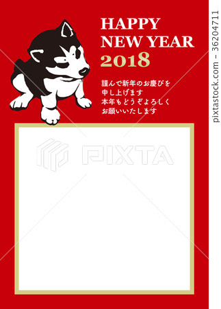 2018年新年模板_小狗相框01_HNY_日文註釋 36204711