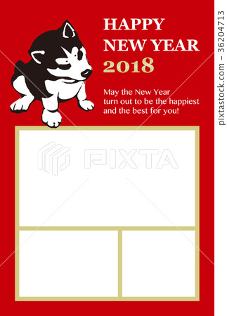 2018年新年卡模板_Puppies相框03_HNY_English附件 2018年新年卡模板_Puppies相框03_HNY_English附件 36204713