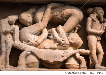 Close up erotic stone carving in Lakshman Temple Close up erotic stone carving in Lakshman Temple 36204957