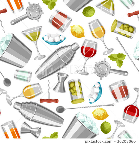 Cocktail bar seamless pattern. Essential tools 36205060