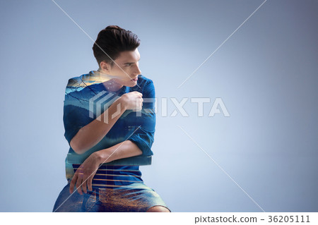 Focused handsome gentleman thinking about serious Focused handsome gentleman thinking about serious 36205111