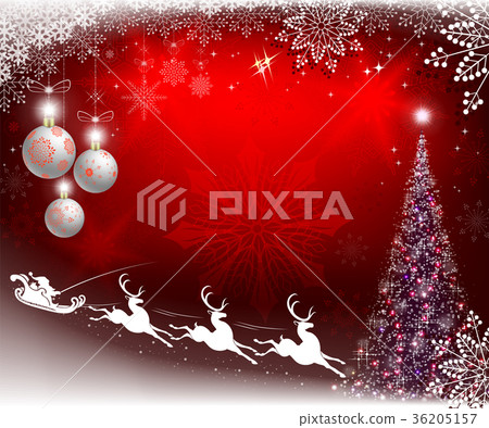 Christmas red design with Santa Claus on reindeer 36205157