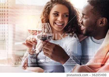 Close up of young couple expressing joy Close up of young couple expressing joy 36205400