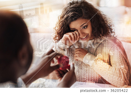 Young pretty girl crying with happiness 36205422