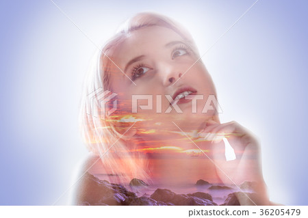 Beautiful young woman thinking of nature 36205479