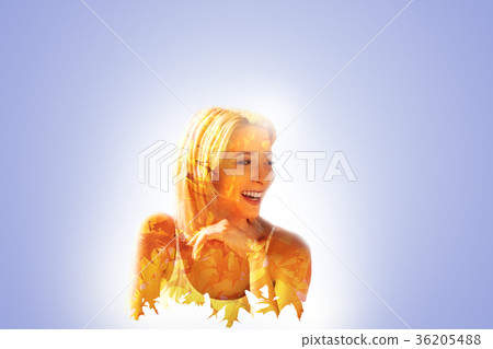 Happy joyful woman laughing Happy joyful woman laughing 36205488