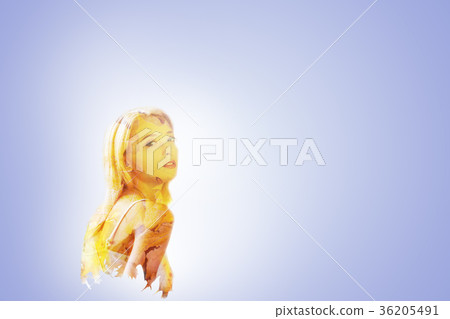Beautiful elegant woman enjoying autumn Beautiful elegant woman enjoying autumn 36205491