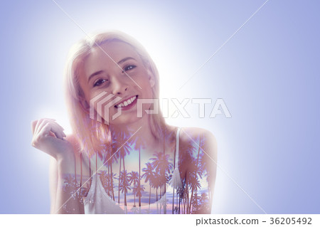 Happy positive woman smiling Happy positive woman smiling 36205492