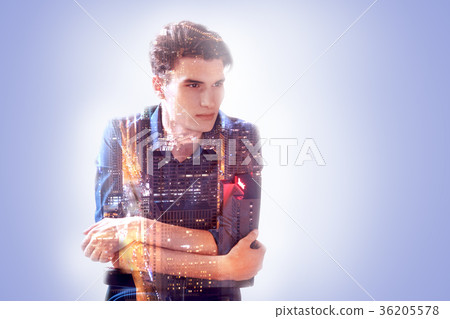 Nice good looking man holding himself Nice good looking man holding himself 36205578
