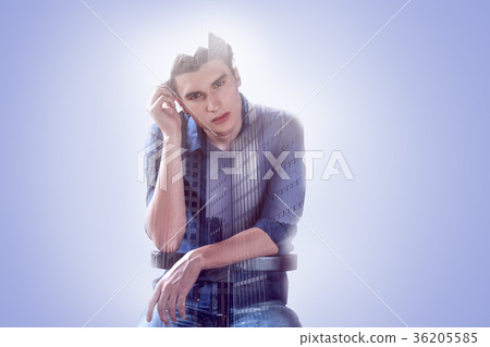 Nice serious man feeling melancholic Nice serious man feeling melancholic 36205585