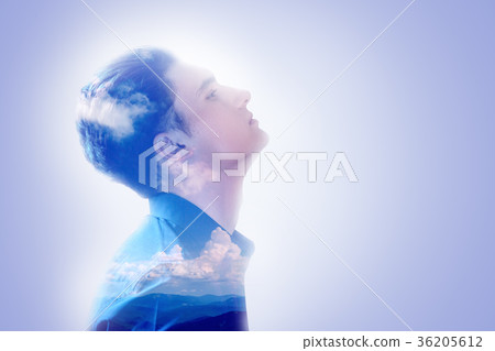 Nice dreamy man thinking about the sky Nice dreamy man thinking about the sky 36205612