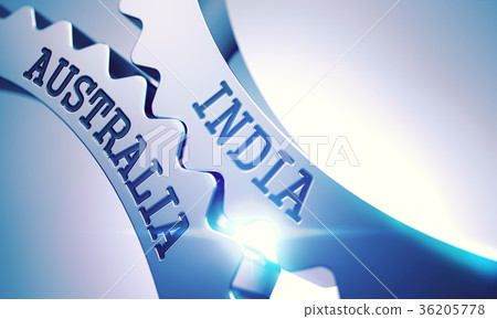 India - Australia. Metallic Cogwheels. 3D. 36205778